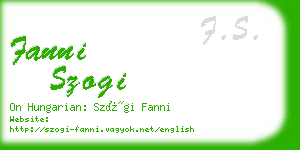 fanni szogi business card