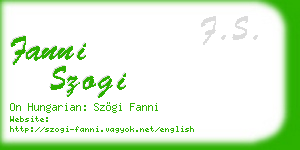 fanni szogi business card